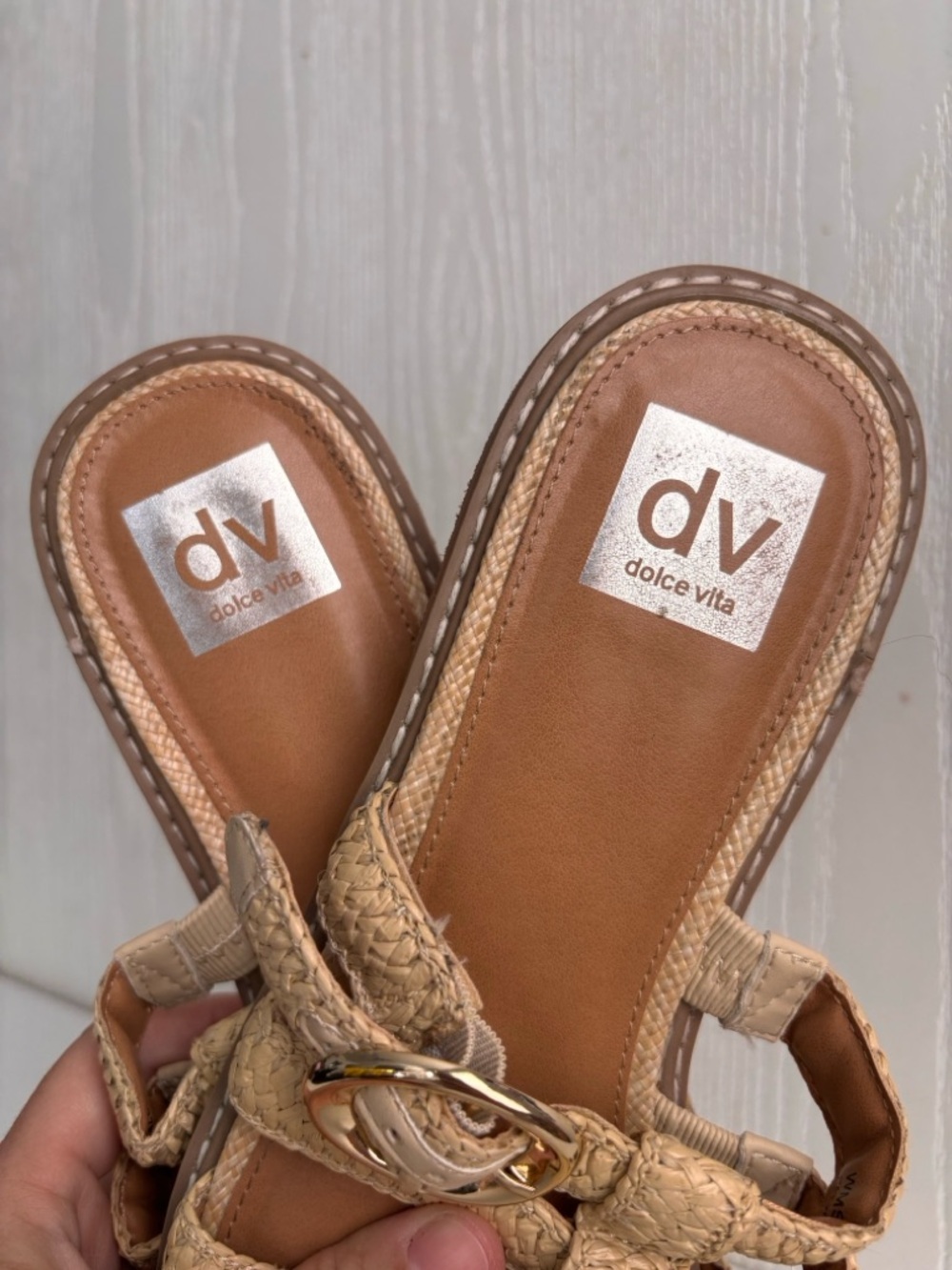 dv by Dolce Vita | Beige Woven Slide Sandals | Size 9.5 - Picture 2 of 6